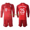 Original Trikotsatz FC Bayern München Thomas Muller 25 Heimtrikot 2021-22 Langarm Für Kinder